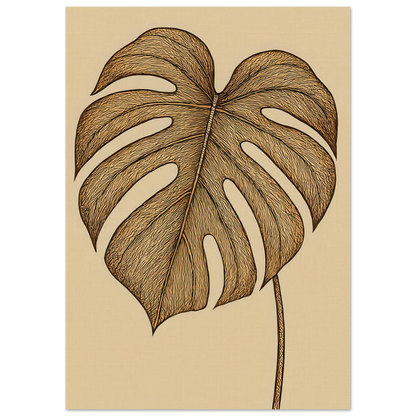 Frukter: Elegant Monstera Leaf Art Print – Elevate Your Space with Nature's Golden Touch, Available in Multiple Sizes