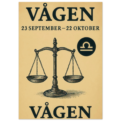 Retro Vågen Stjärntecken Konsttryck – Elegant Vintage Zodiac Poster