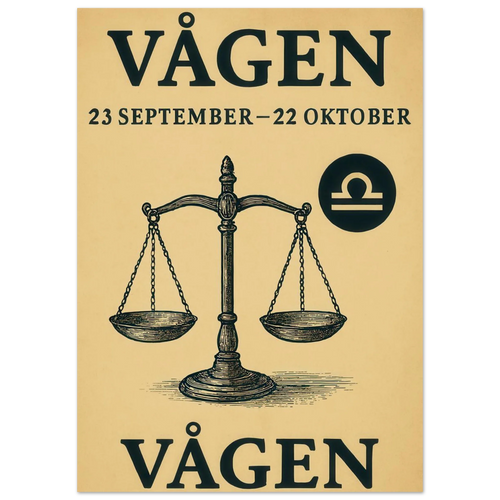 Retro Vågen Stjärntecken Konsttryck – Elegant Vintage Zodiac Poster