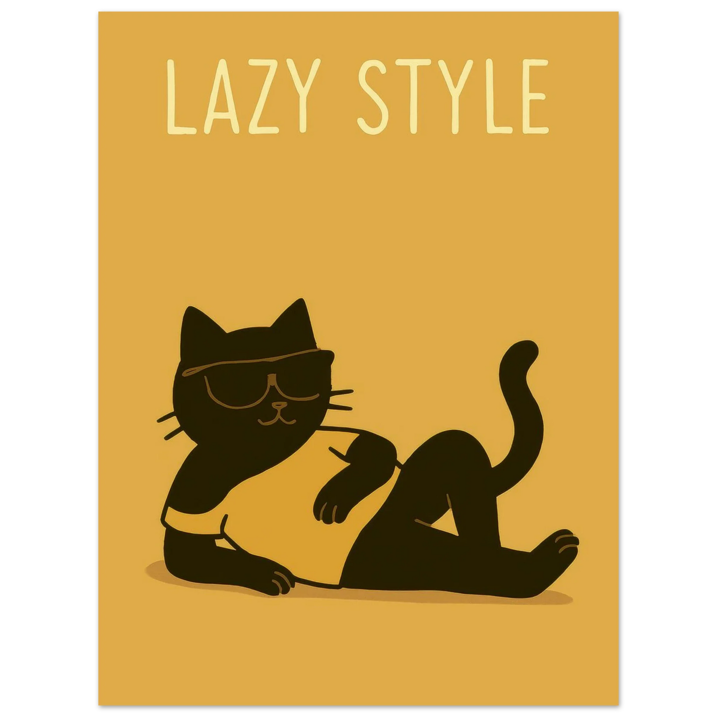 Lazy Cat in Sunglasses Poster – Chill Vibes Wall Art
