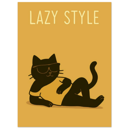 Lazy Cat in Sunglasses Poster – Chill Vibes Wall Art