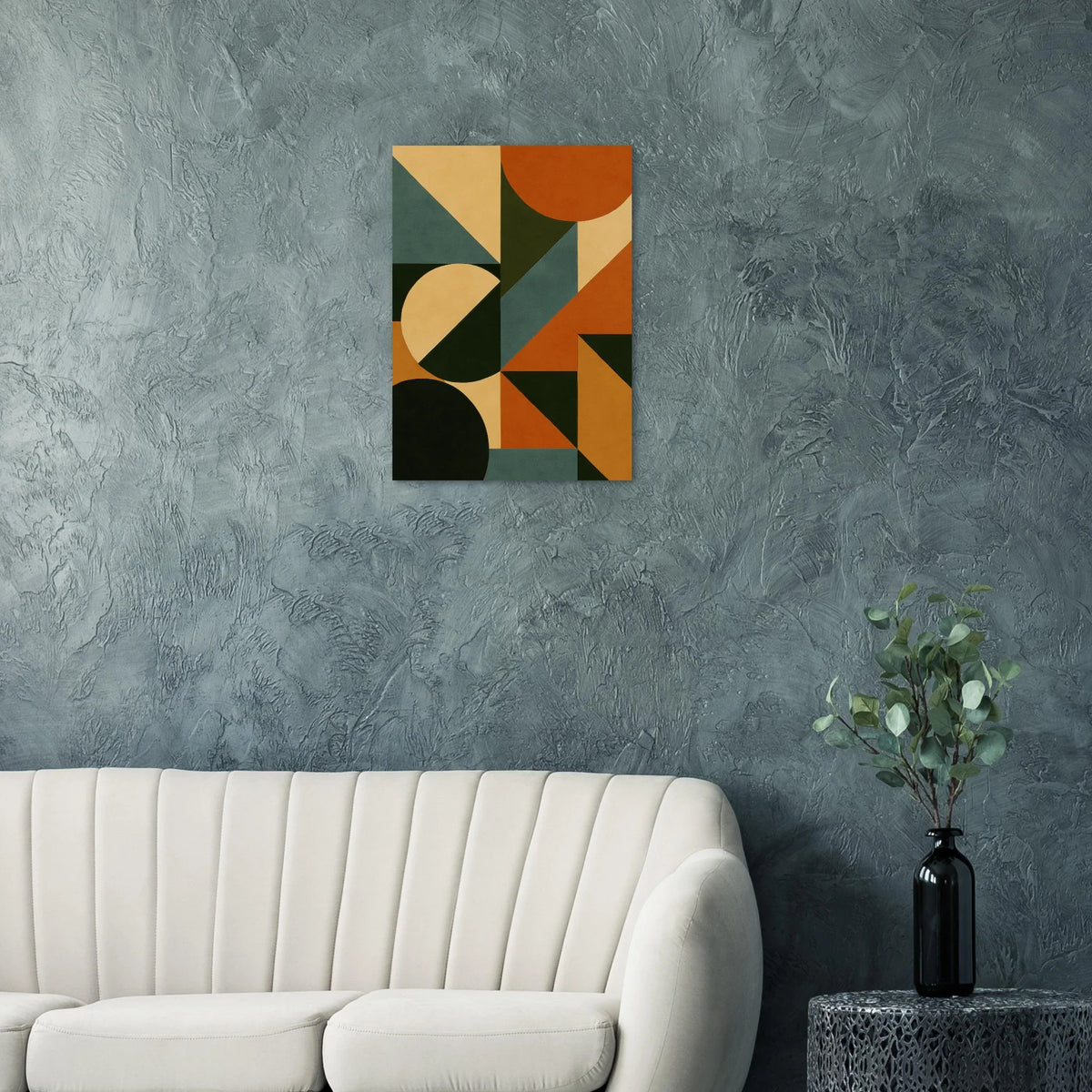 Abstract Geometric Poster - Mid-Century Modern Art Print in Earthy Tones