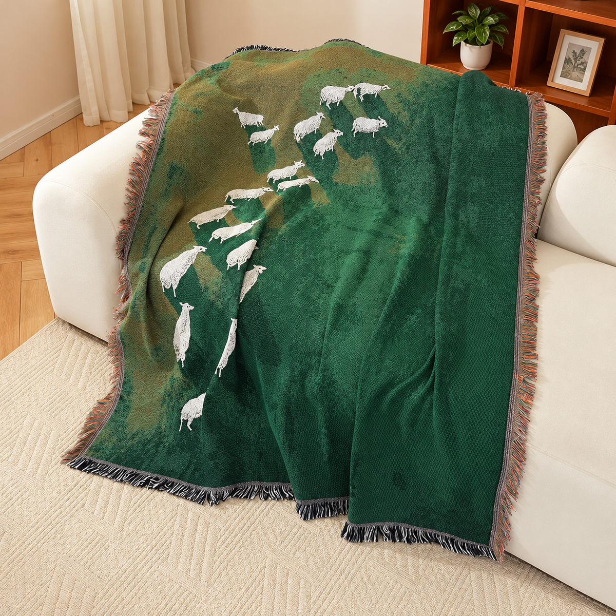 Illustrated Woven Throw Blanket