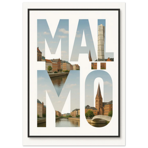 Malmö Cityscape Art Poster - Iconic Landmarks & Urban Charm Print