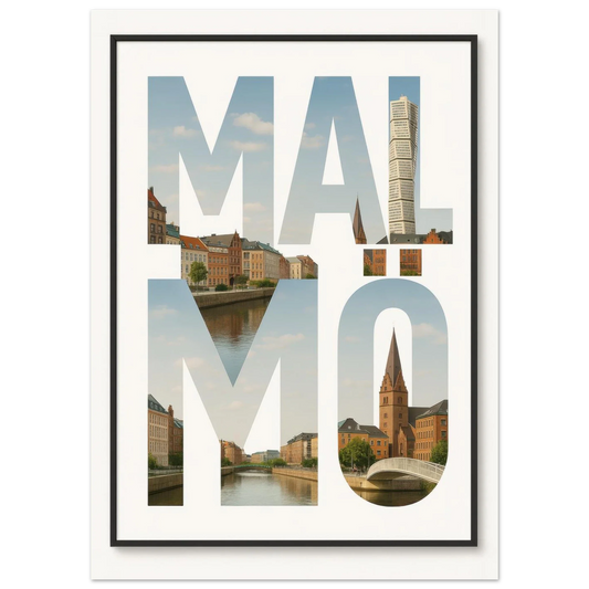 Malmö Cityscape Art Poster - Iconic Landmarks & Urban Charm Print