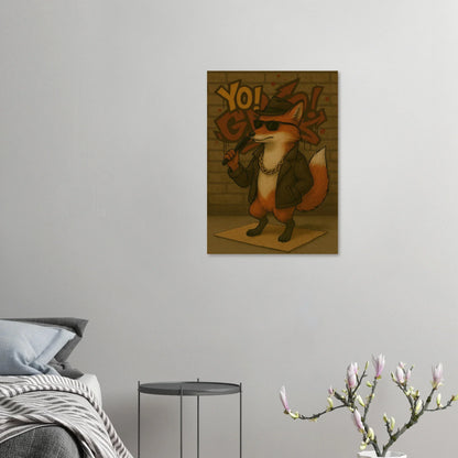 Urban Fox King: Hip-Hop Inspired Art Poster – Available in 29 Sizes