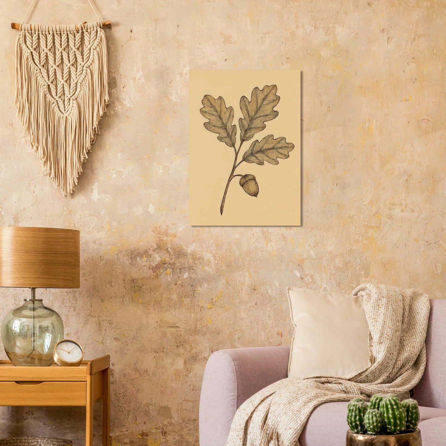 Frukter Oak Leaf & Acorn Botanical Art Print – Timeless Nature-Inspired Wall Decor in Various Sizes