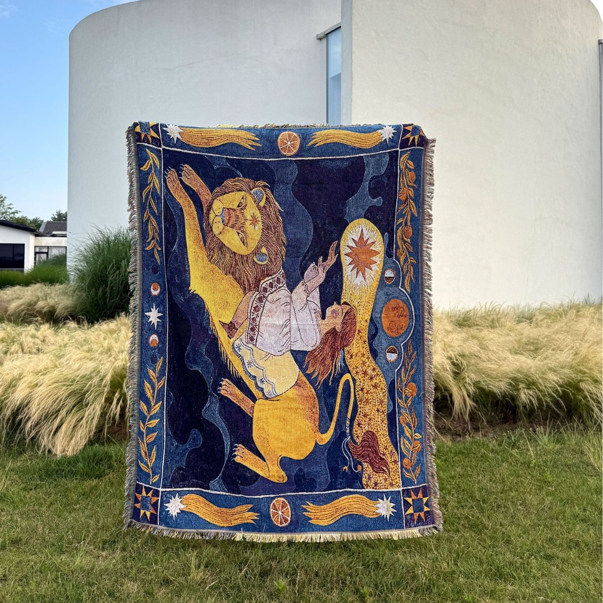 Illustrated Woven Throw Blanket
