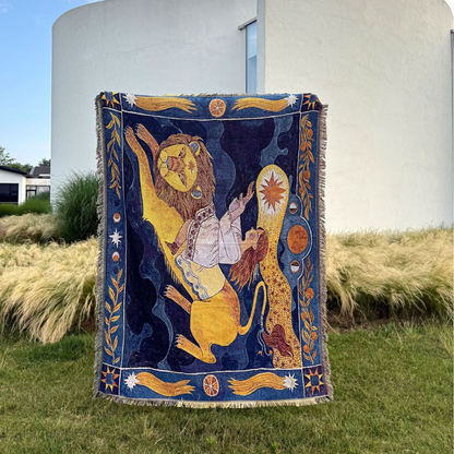 Illustrated Woven Throw Blanket