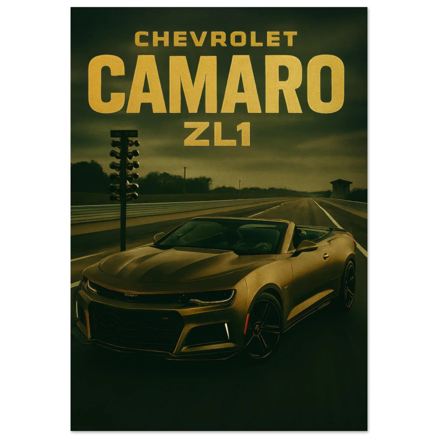 Chevrolet Camaro ZL1 Golden Hour Drive Poster – Iconic Muscle Car Wall Art