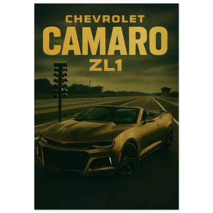 Chevrolet Camaro ZL1 Golden Hour Drive Poster – Iconic Muscle Car Wall Art