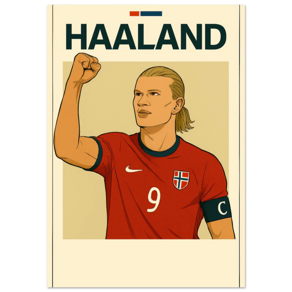 Fotbollshjälte Haaland Konsttryck - Modern Sportikon Poster i Flera Storlekar