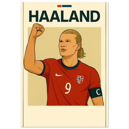 Fotbollshjälte Haaland Konsttryck - Modern Sportikon Poster i Flera Storlekar