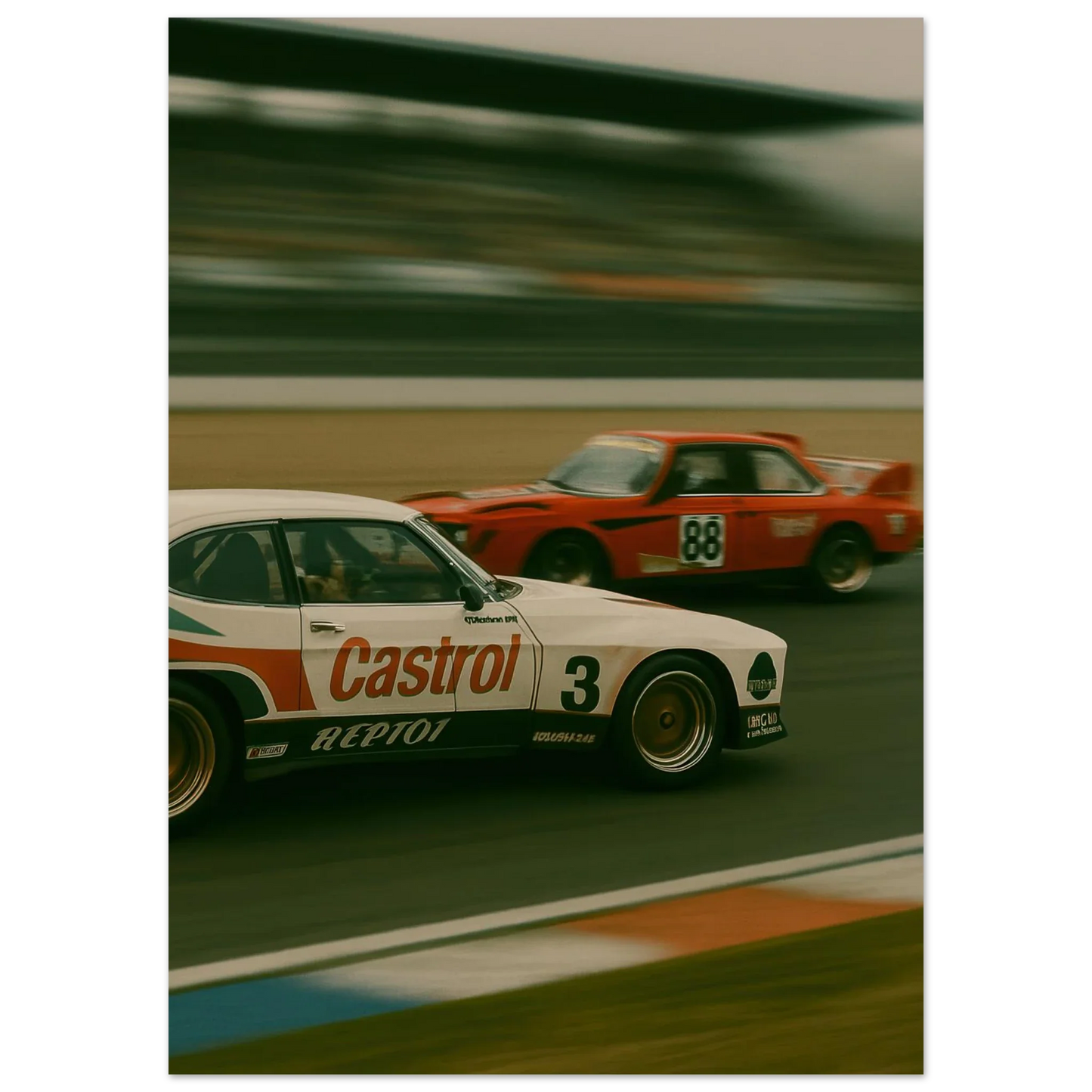 Bilar: Classic Race Car Art Print – Adrenaline-Fueled Elegance for Your Wall