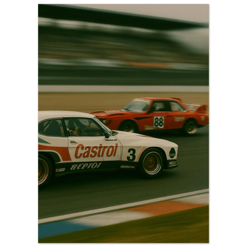 Bilar: Classic Race Car Art Print – Adrenaline-Fueled Elegance for Your Wall