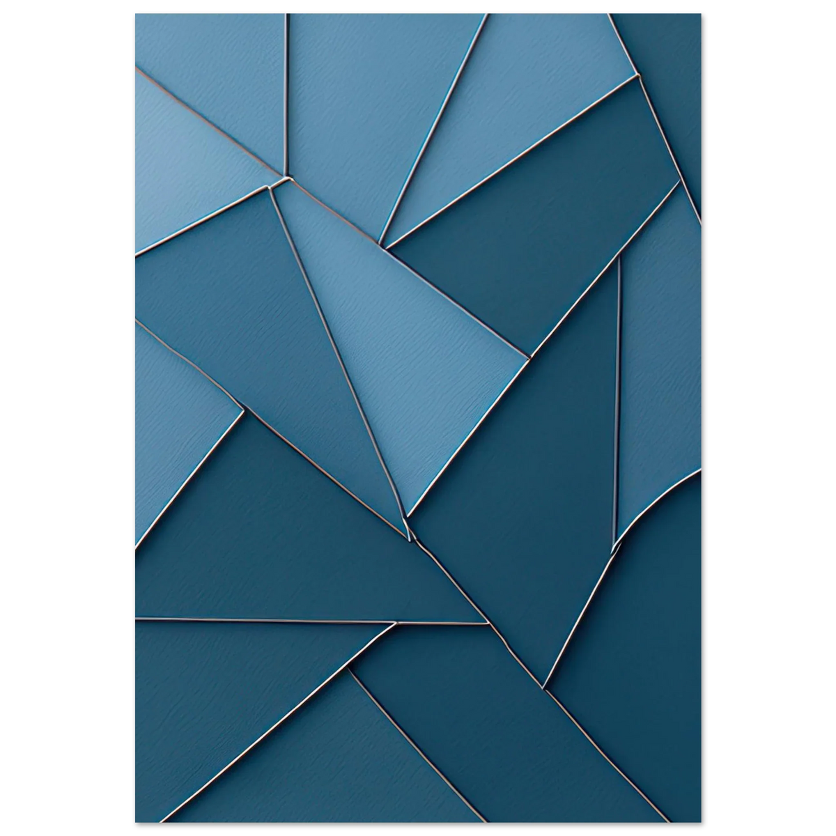 Minimalist Blue Geometric Abstract Art Print – Modern Wall Decor in Various Sizes