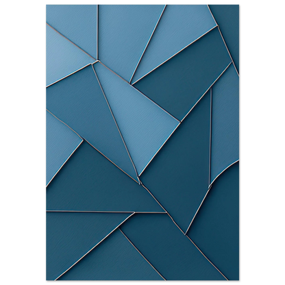 Minimalist Blue Geometric Abstract Art Print – Modern Wall Decor in Various Sizes