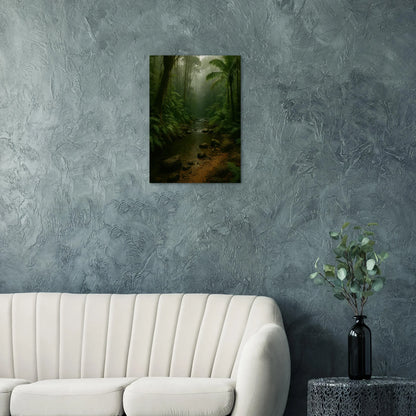 Misty Emerald Jungle River Poster - Premium Nature Wall Art