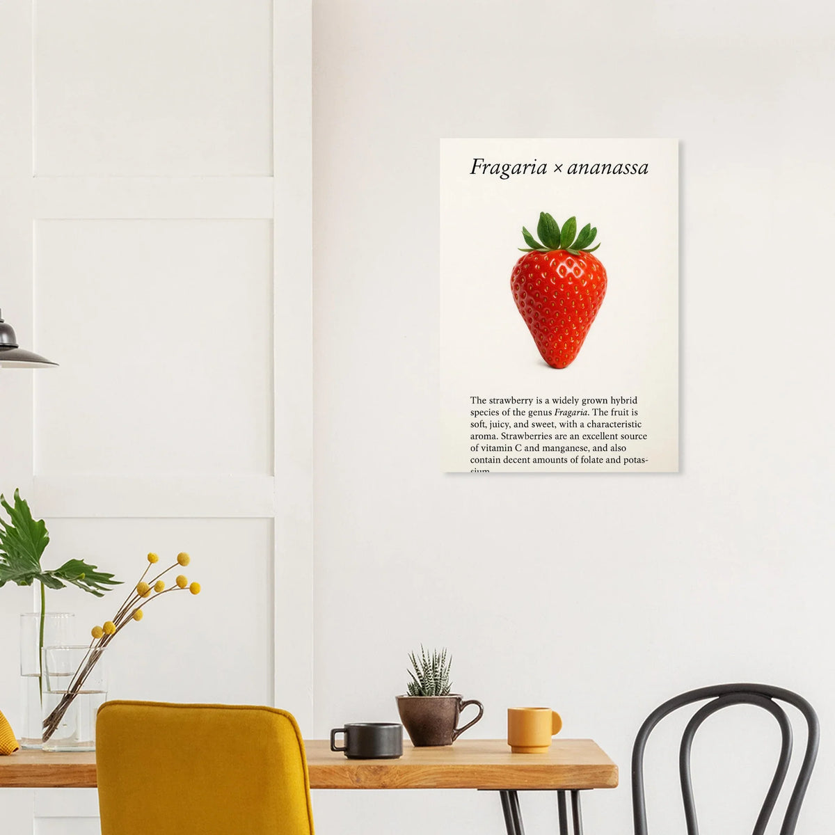 Frukter: Strawberry Botanical Print Poster – Vibrant Fruit Art for Your Home, Available in Multiple Sizes