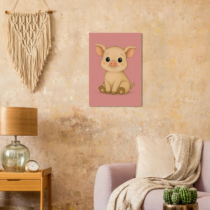Charming Baby Piglet Art Print – Adorable Farmhouse Decor for Nursery & Kids' Rooms