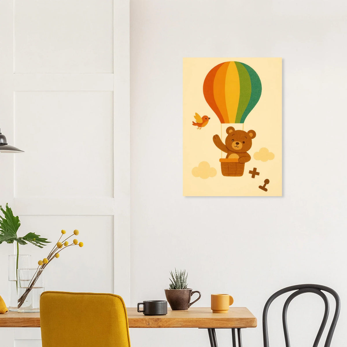 Varm Luftballong Äventyr: Barnvänlig Poster för Lekfulla Drömmar, Tillgänglig i Flera Storlekar