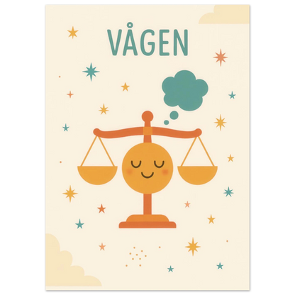 Vågen Zodiac Art Print – Balanserad Design i Mjuk Pastell – Finns i Flera Storlekar