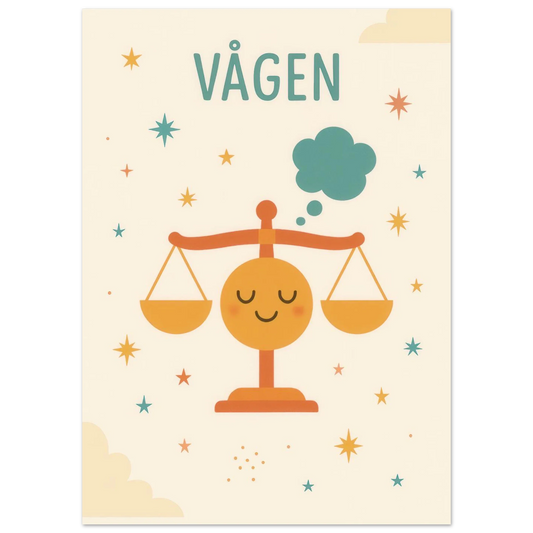 Vågen Zodiac Art Print – Balanserad Design i Mjuk Pastell – Finns i Flera Storlekar