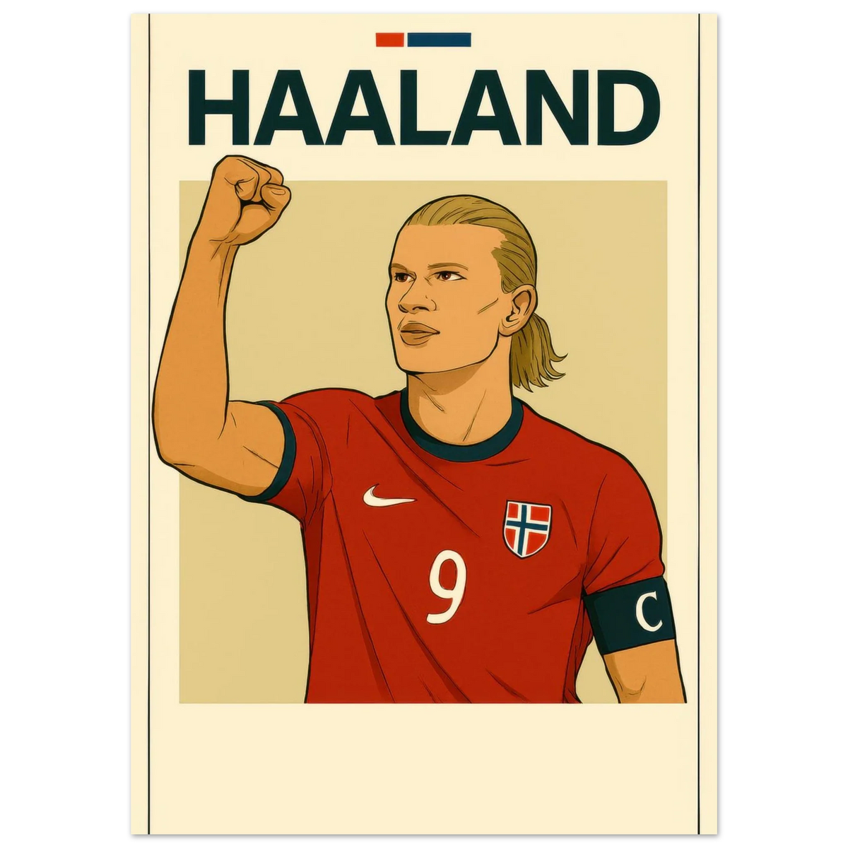 Fotbollshjälte Haaland Konsttryck - Modern Sportikon Poster i Flera Storlekar