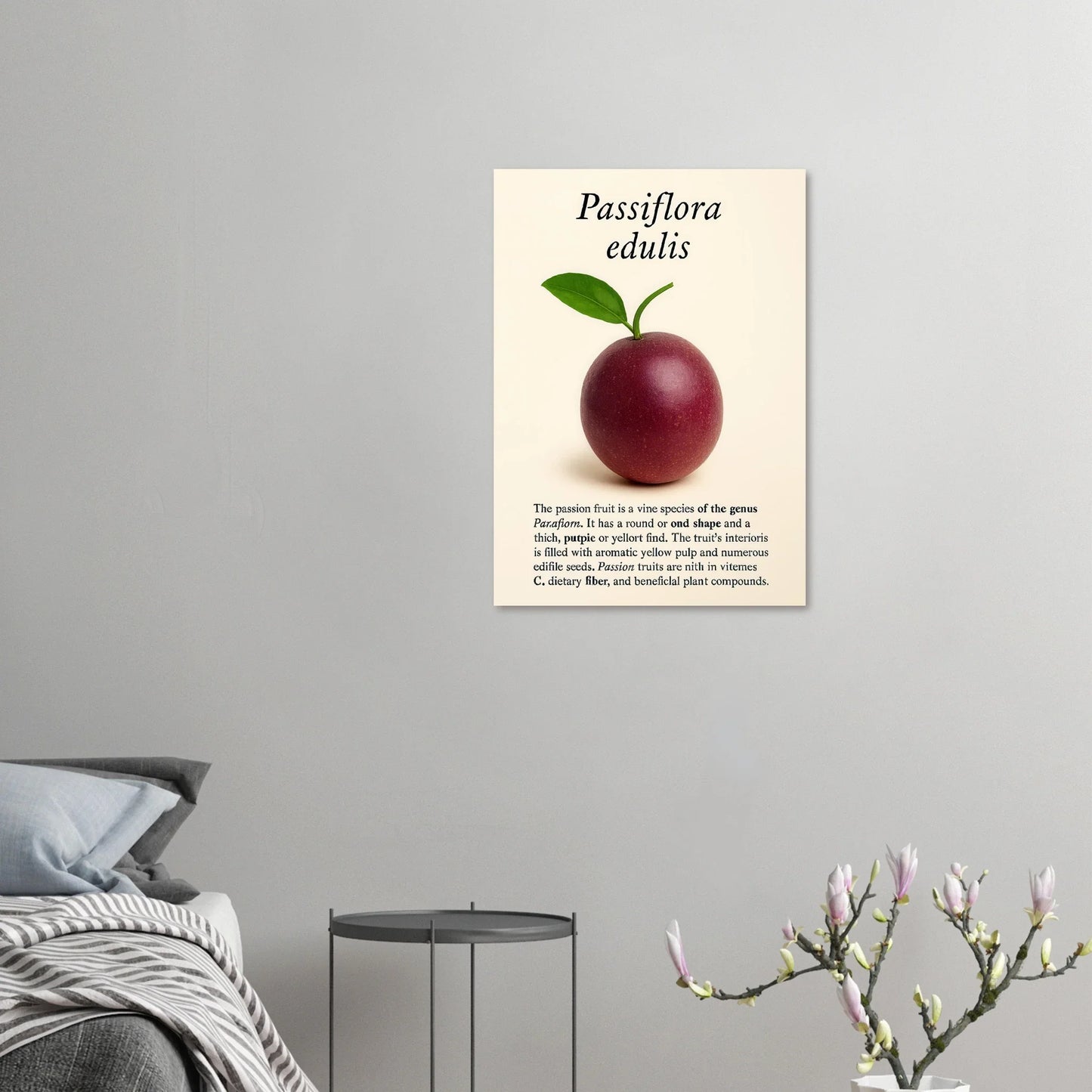 Passiflora Edulis Art Print – Vibrant Passion Fruit Botanical Poster