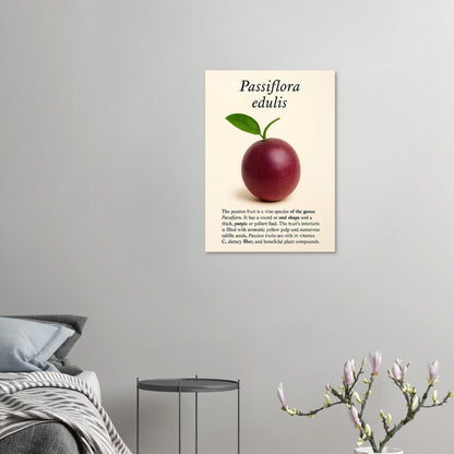 Passiflora Edulis Art Print – Vibrant Passion Fruit Botanical Poster