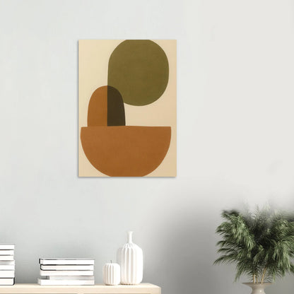 Abstrakt / Minimalistisk Jordnära Konstaffisch – Varm & Modern Väggkonst i Olika Storlekar