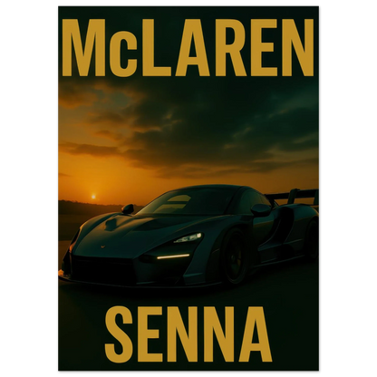 McLaren Senna Sunset Drive Poster - Dynamic Golden Hour Automotive Art Print