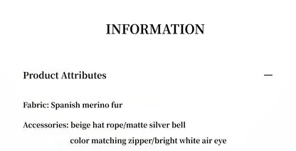 Casual hooded silhouette dropped shoulder wool sheepskin fur coat for women
