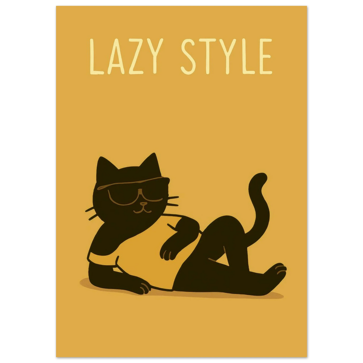 Lazy Cat in Sunglasses Poster – Chill Vibes Wall Art
