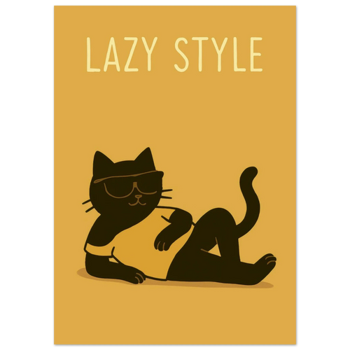 Lazy Cat in Sunglasses Poster – Chill Vibes Wall Art