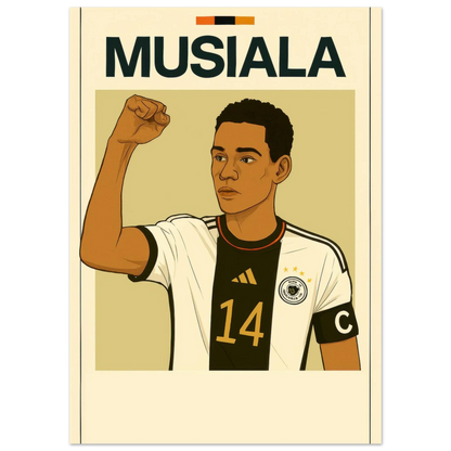 Musiala Dynamic Action Poster – Bold Sports Art Print in Various Sizes
