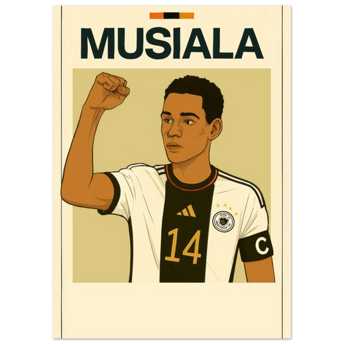 Musiala Dynamic Action Poster – Bold Sports Art Print in Various Sizes