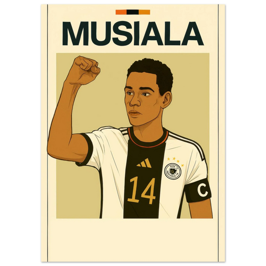 Musiala Dynamic Action Poster – Bold Sports Art Print in Various Sizes