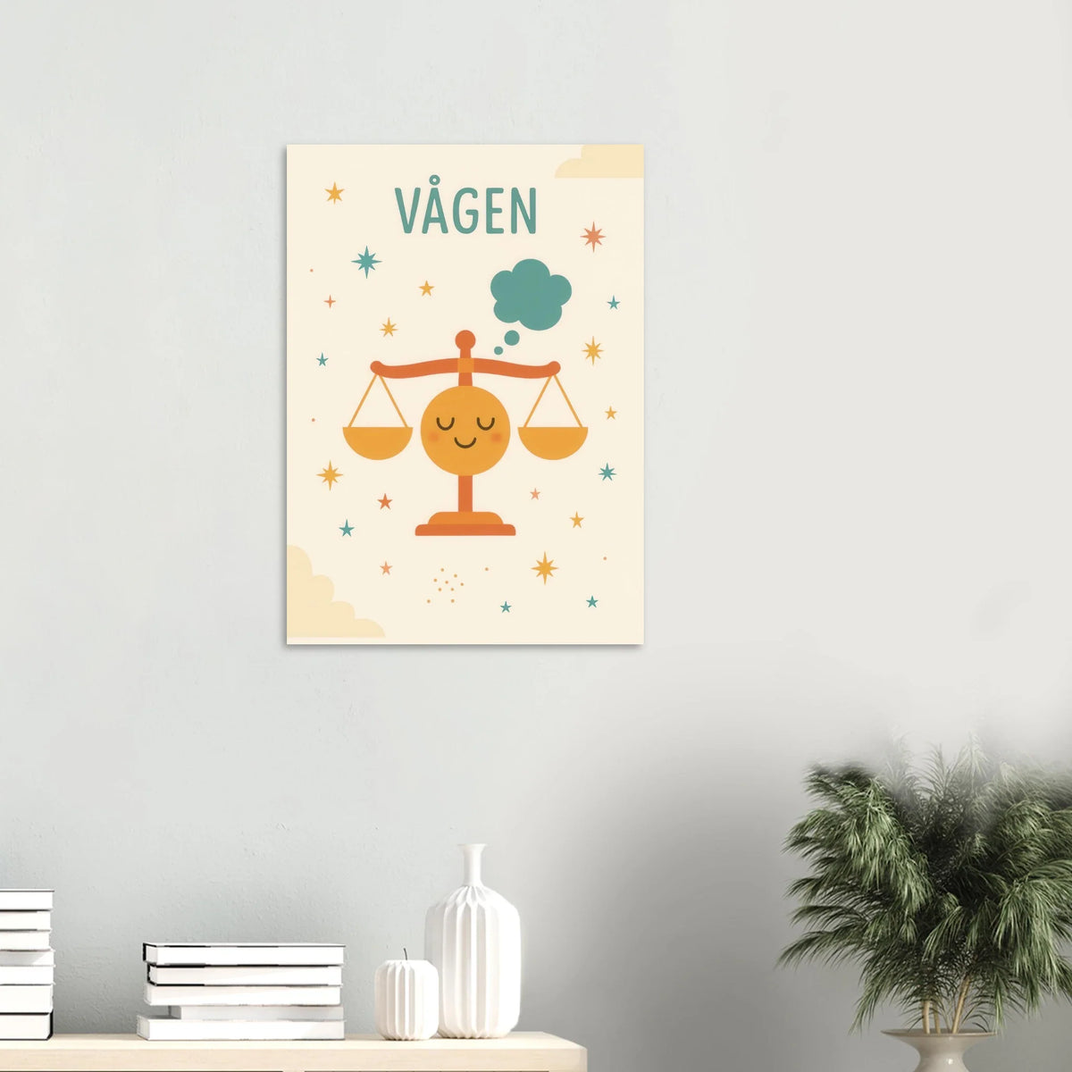 Vågen Zodiac Art Print – Balanserad Design i Mjuk Pastell – Finns i Flera Storlekar