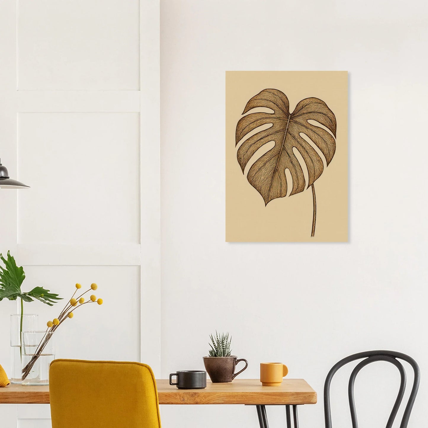 Frukter: Elegant Monstera Leaf Art Print – Elevate Your Space with Nature's Golden Touch, Available in Multiple Sizes