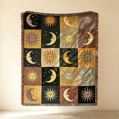 Illustrated Woven Throw Blanket