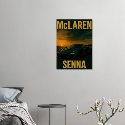 McLaren Senna Sunset Drive Poster - Dynamic Golden Hour Automotive Art Print