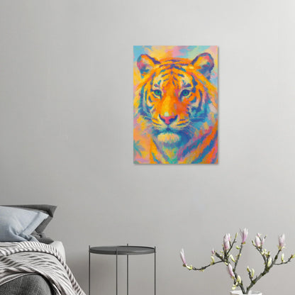 Djur: Psychedelic Tiger Canvas Print - Vibrant Abstract Wildlife Art in Multiple Sizes