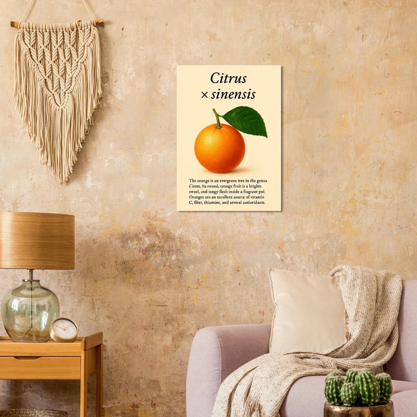 Frukter Citrus Sinensis Botanisk Poster - Vibrant Orange Art Print för ditt hem