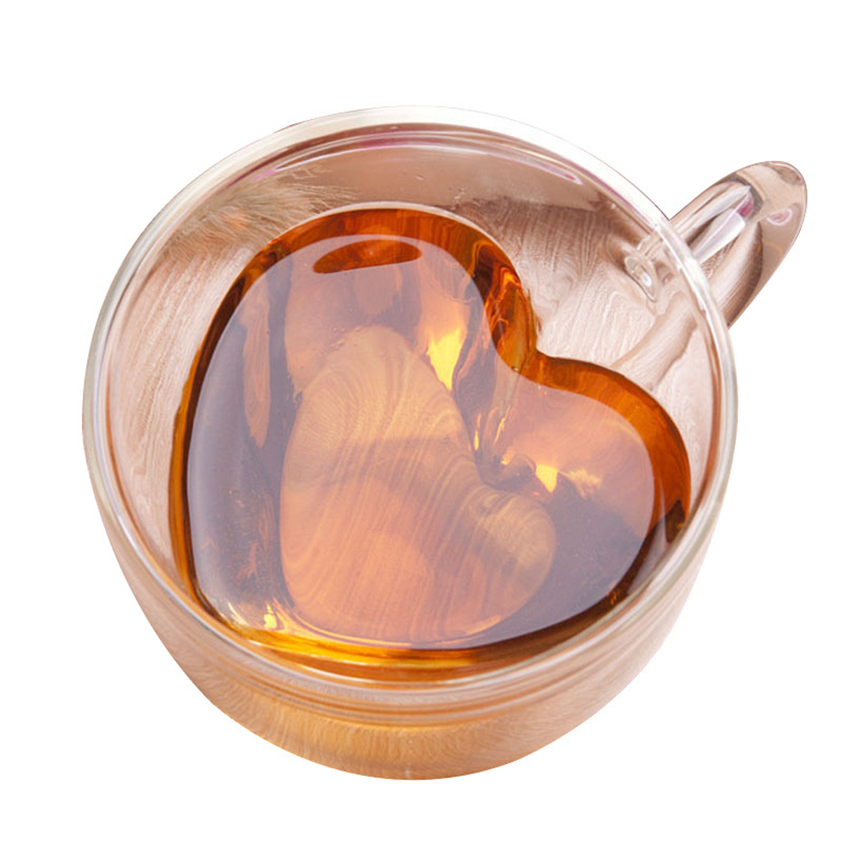 Double-Wall Heart Glass Cup