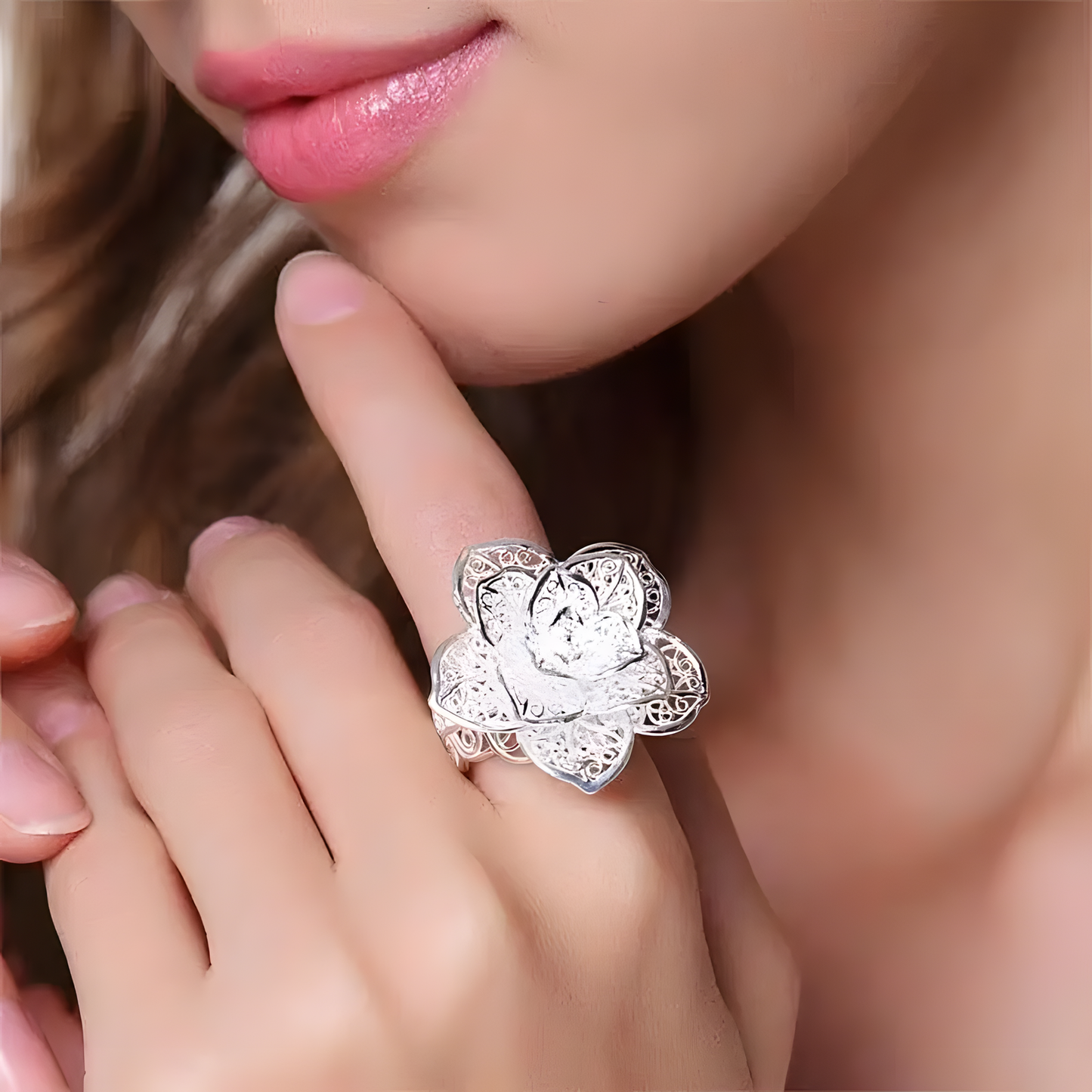 Three-Layer Flower Ring