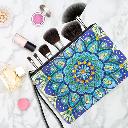 Diamond Painting Floral Makeup Bag