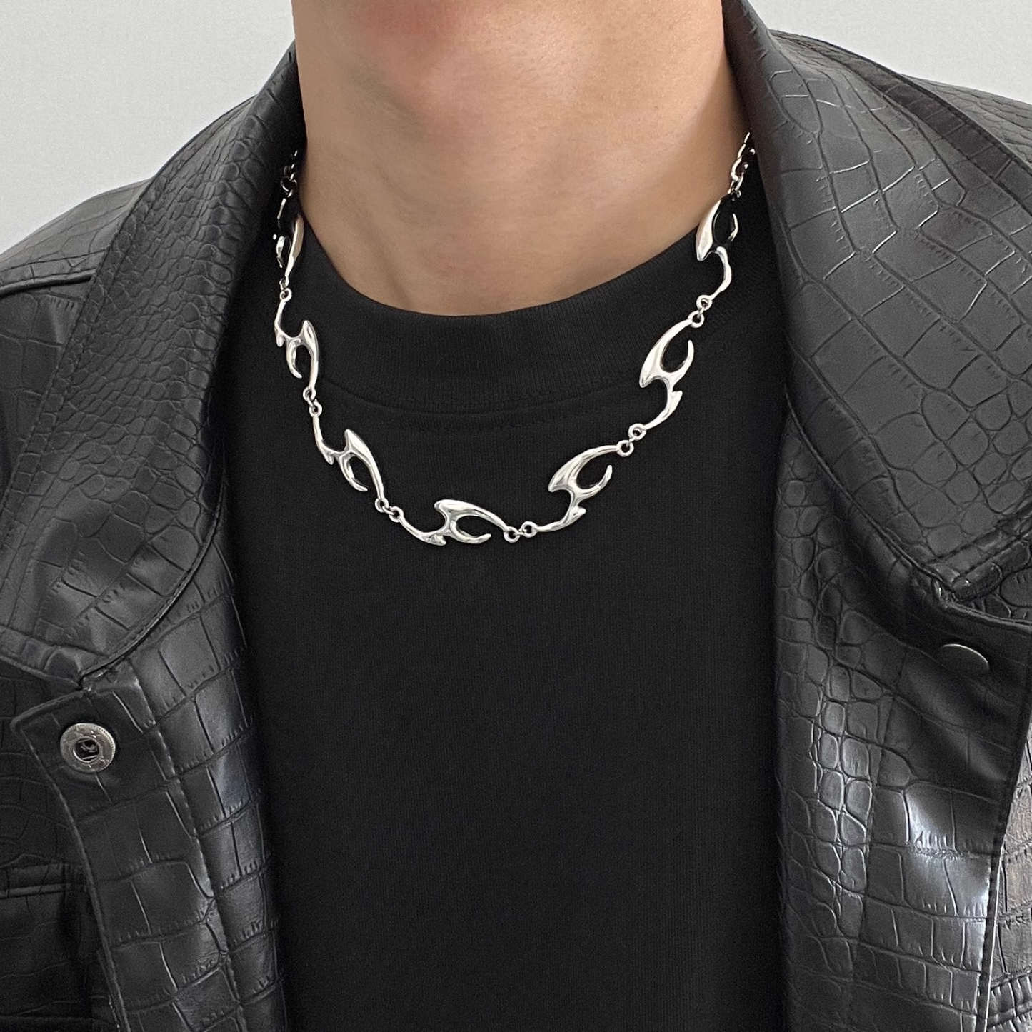 Silver Script Chain Necklace