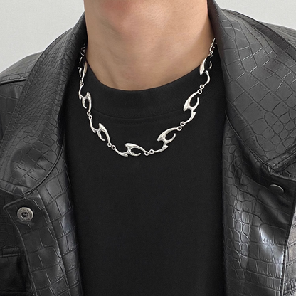 Silver Script Chain Necklace