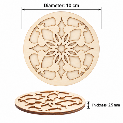Double-Layer Wooden Coaster Painting Set
